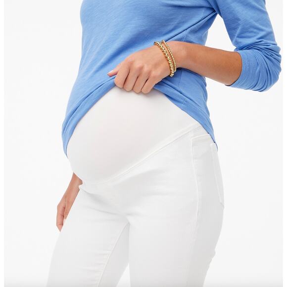 J.Crew White Maternity Jean Signature Stretch Waistband Skinny Straight US 27 - Picture 2 of 12